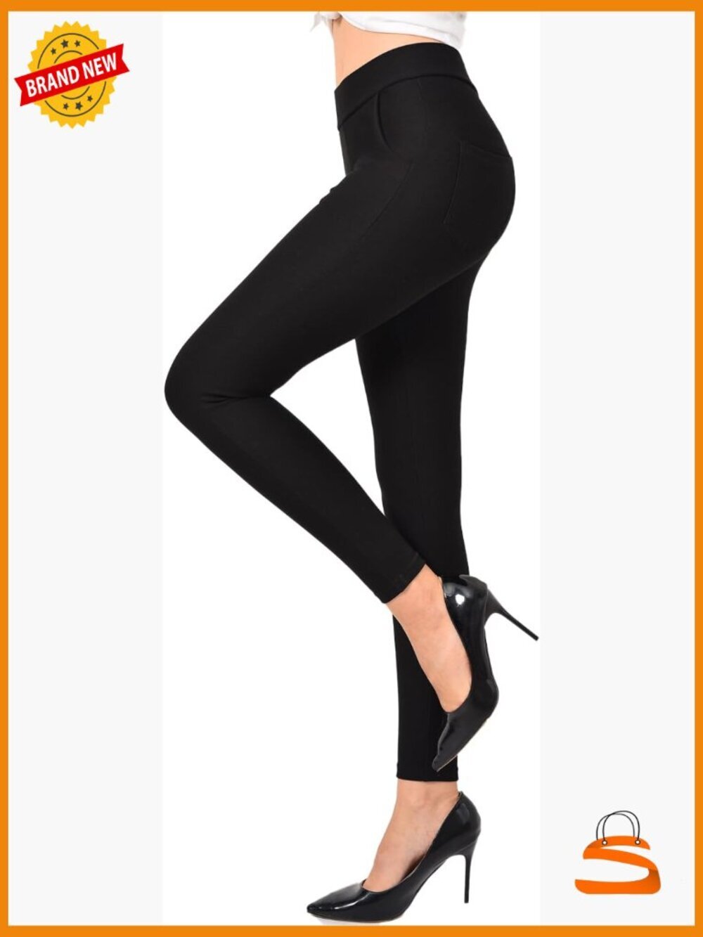 Black Skinny Dress Pants Pull On Business Casual Stretch Trousers Work Office
